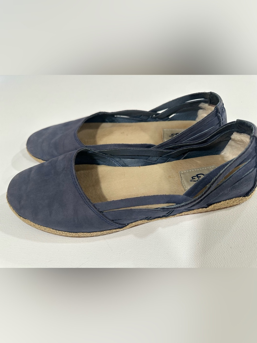 UGG Tippie Navy Blue Nubuck Espadrille Flats Women's Size 10